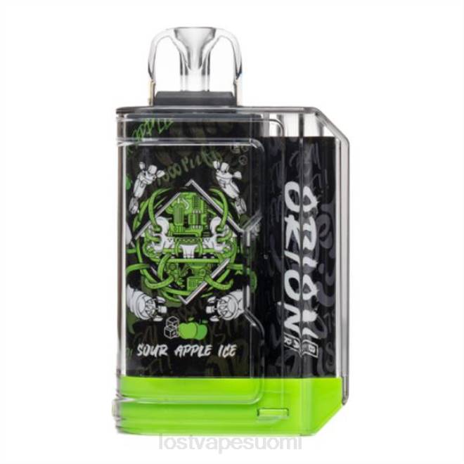 Lost Vape Orion kertakäyttöinen patukka | 7500 puhallusta | 18 ml | 50 mg hapan omenajää BJXT1 | Lost Vape Suomi