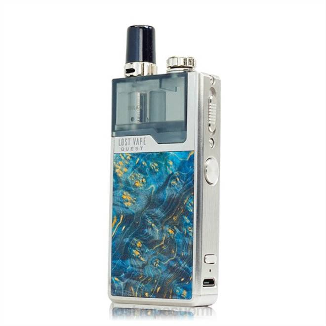 Lost Vape Quest Orion q pod -laitteen täysi sarja hopeaa/sinistä puuta BJXT476 | Lost Vape Disposable